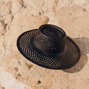 VAN PALMA Opale Jr Boater Hat in Black